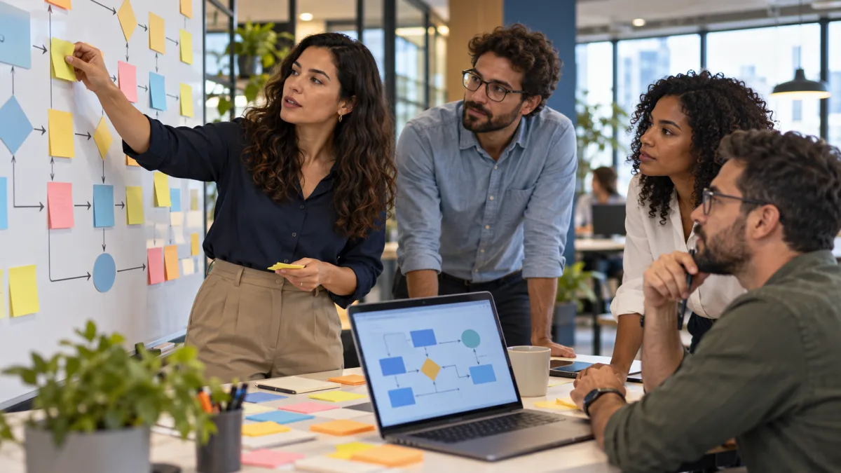 Equipe analisa etapas de um processo antes de aplicar inteligência artificial