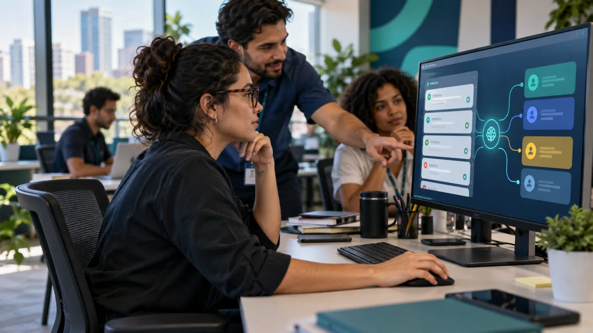 Equipe de atendimento interno organiza solicitações recebidas com apoio de IA